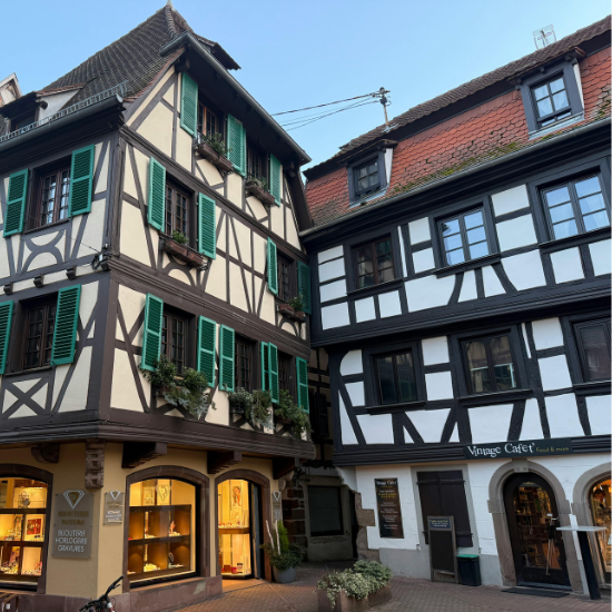Photo de maisons alsaciennes, comme dans la région d'Entzheim