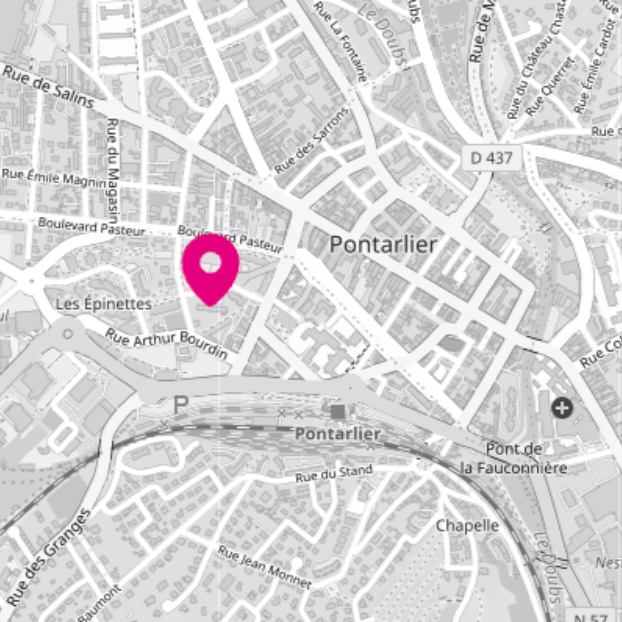 Plan d'accès au bureau WeMa de Pontarlier